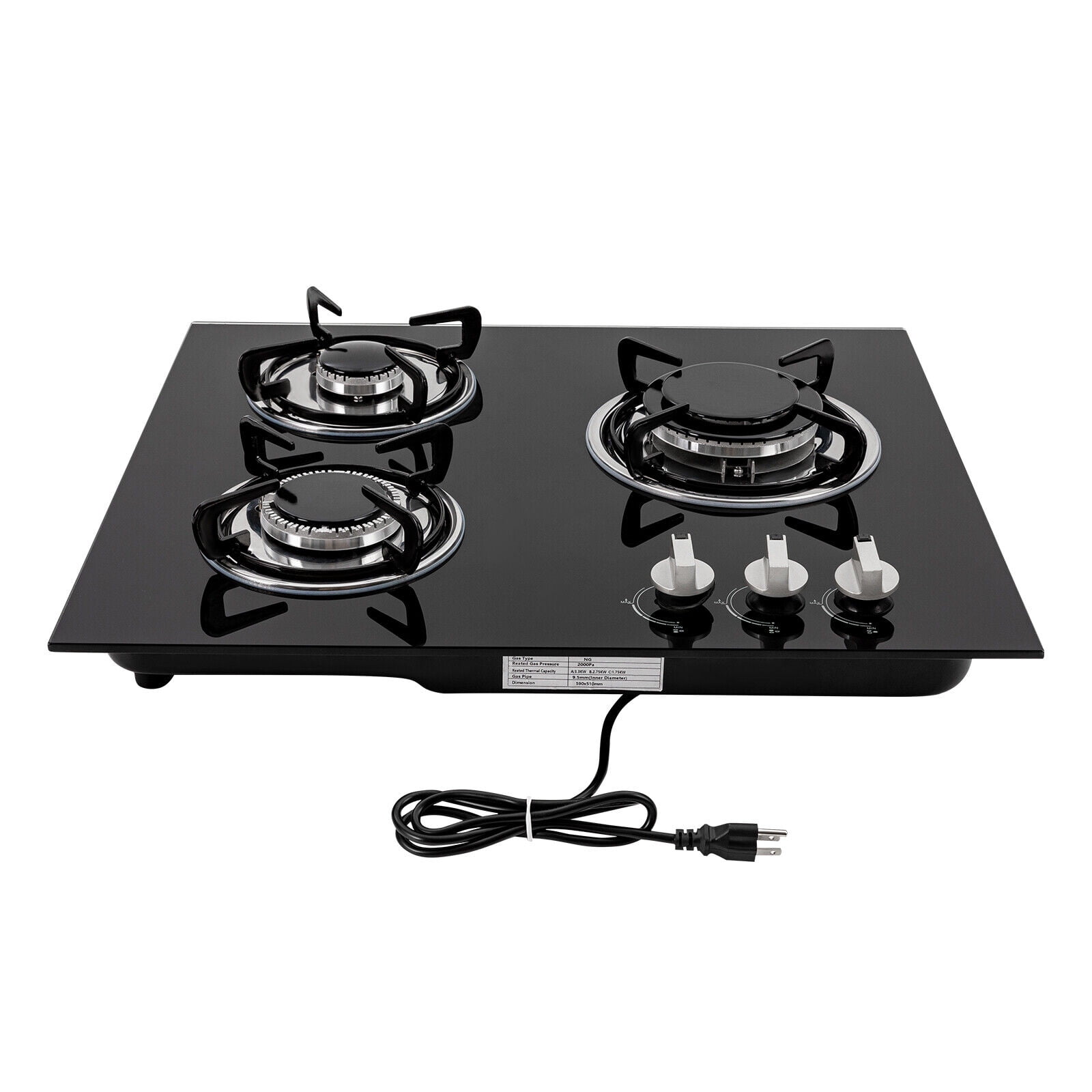 23 inch Stove Top Gas Cooktop Burner Kitchen Cooking NG with 3 Burners
