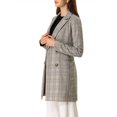 thumbnail image 4 of INSPIRE CHIC Blazer Manteau à Carreaux pour Femme à Double Boutonnage avec Revers Cranté, 4 of 7