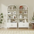 thumbnail image 5 of ModFurne Arched Bookcase with Doors,71" Tall Arched Bookshelf, 4-Shelf Open Display Bookshelf, Freestanding Storage Unit for Living Room/Office, White, 5 of 7