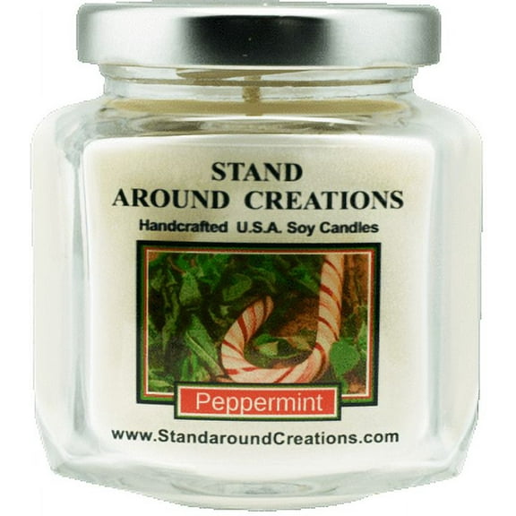 PEPPERMINT HEX 6-OZ. ALL NATURAL SOY CANDLE