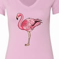 thumbnail image 4 of Inktastic Pink Flamingo Women's V-Neck T-Shirt, 4 of 5