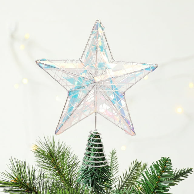 Tree Toppers Christmas Decorations Star, Xmas Decorations Tree - Xmas Topper Treetop Christmas Light for Holiday Tree Decor Christmas Tree Top Christmas Tree Topper for Christmas Decoration