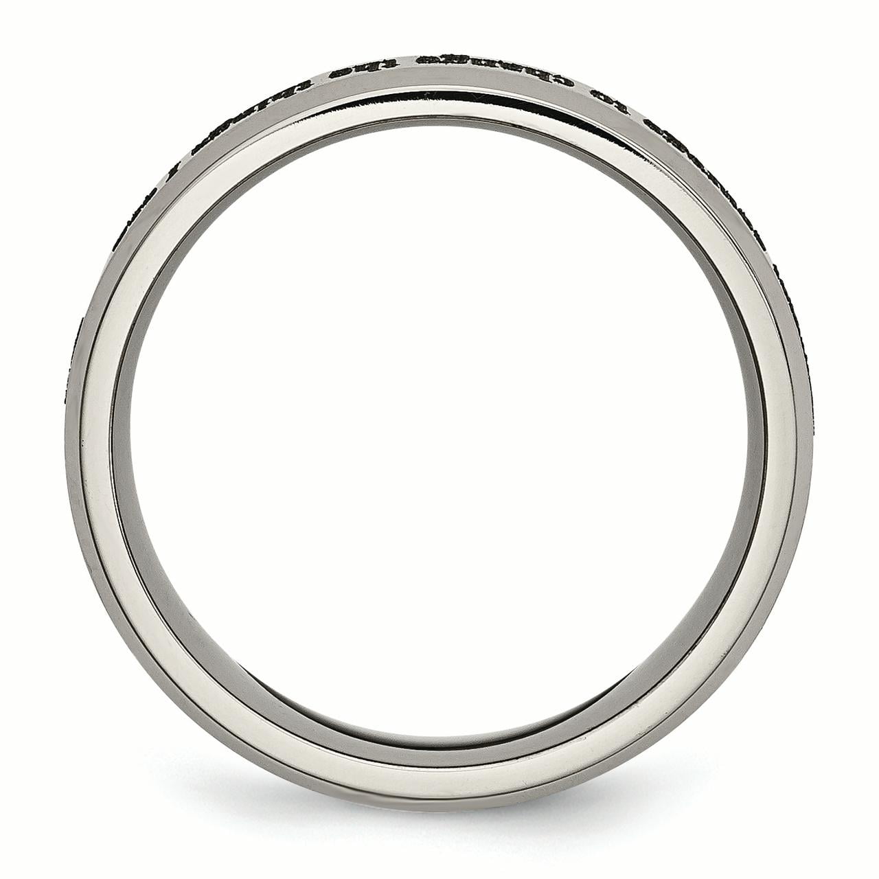 Titanium Beveled Edge 8mm Laser Design Brushed /& Polished Band