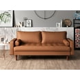 thumbnail image 3 of Darby 2 Piece Faux Leather Living Room Set, Loveseat Sofa, Brown, 3 of 5