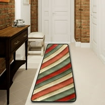 Ryvnso Green Red Stripes Hallway Runner Rugs Floor Carpet Non Slip Entryway Mat 2' x 6'