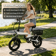 thumbnail image 5 of ELHIXNH 14" Foldable Commuter Electric Bike with Basket for Adults,500W Motor, 36V 12Ah Battery, 19.9 mph, 35 Miles Range, Suitable for Commuting, Shopping, or Trip UL 2849, 5 of 9