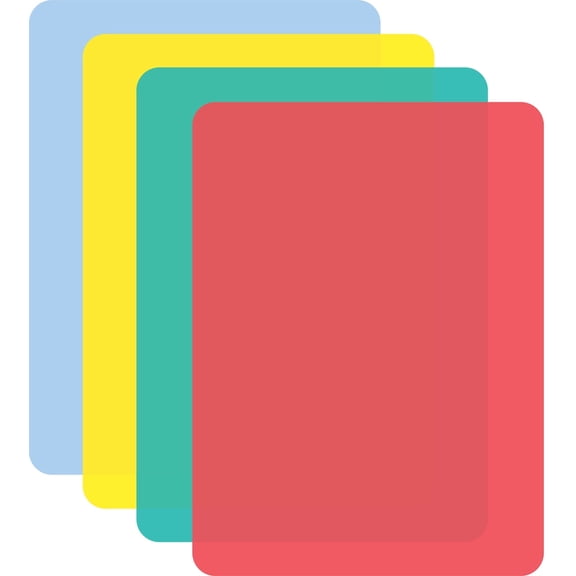 Cut N' Funnel Assorted Colored Flexible Plastic Cutting Board Mats 4 Pack