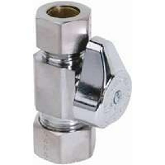 BrassCraft G2CR34X CD Stop Valve 1/2 x 1/2 in Compression Brass Chrome