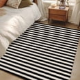 thumbnail image 5 of Black Striped Large Area Rugs for Bedroom Living Room, Soft Non Slip Carpet Bedside Rug, Modern Simple Farmhouse Beige Vintage Rectangular Floor Cover Kitchen Accent Rug 4'x6' for Dining Room/Office, 5 of 9