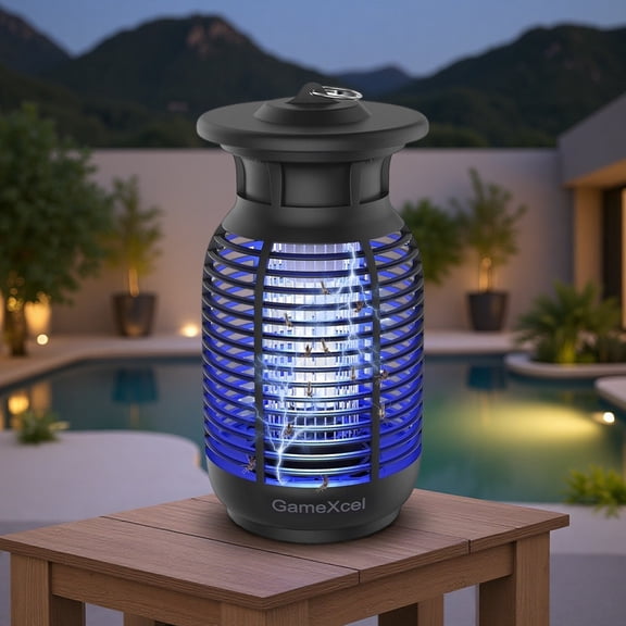 DUNCHATY 4000V Electric Bug Zapper Outdoor Lantern, Indoor Mosquito Killer with Light, Waterproof Fly Trap for Patio & Backyard, Round Insect Zapper for Home Garden Use, Round