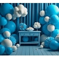thumbnail image 4 of Blue Themed Backdrop Banner Decorative Party Supplies with Balloon Arch Paper Flowers and Table Decors for Photo Booth Birthday Party Celebrations Event Decorations, 4 of 8