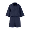 thumbnail image 3 of NMMUED Two Piece Sets for Women Summer Short Sets for Women Sweat Suit Track Suits for Women Set Athleisure Sets Women, Navy XXL, 3 of 8