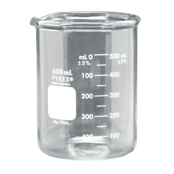 Pyrex Glass Griffin Beaker, Low Form, Heavy Duty, 600 Ml