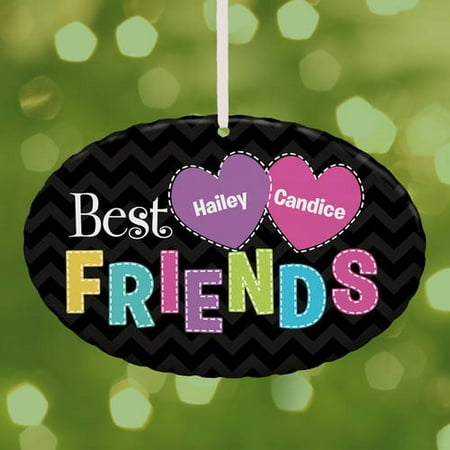 Friends Personalized Christmas Ornament - Personalized Best Friends Oval Christmas Ornament