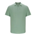 thumbnail image 6 of BXINGOHAI Men's Knit Shirt Short Sleeve Crew Neck Casual Summer Fit Hollow Out Solid Color Knitted Shirts Mint Green,S, 6 of 7