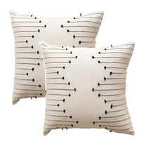 LAMIRO 2 Sets of Bohemian Decorative Fabric Cushions - 18x18" Throw Pillows for Living Room,Sofa,Bedroom,and Home Decor,Cozy Accent Pillows for Bed or Chair