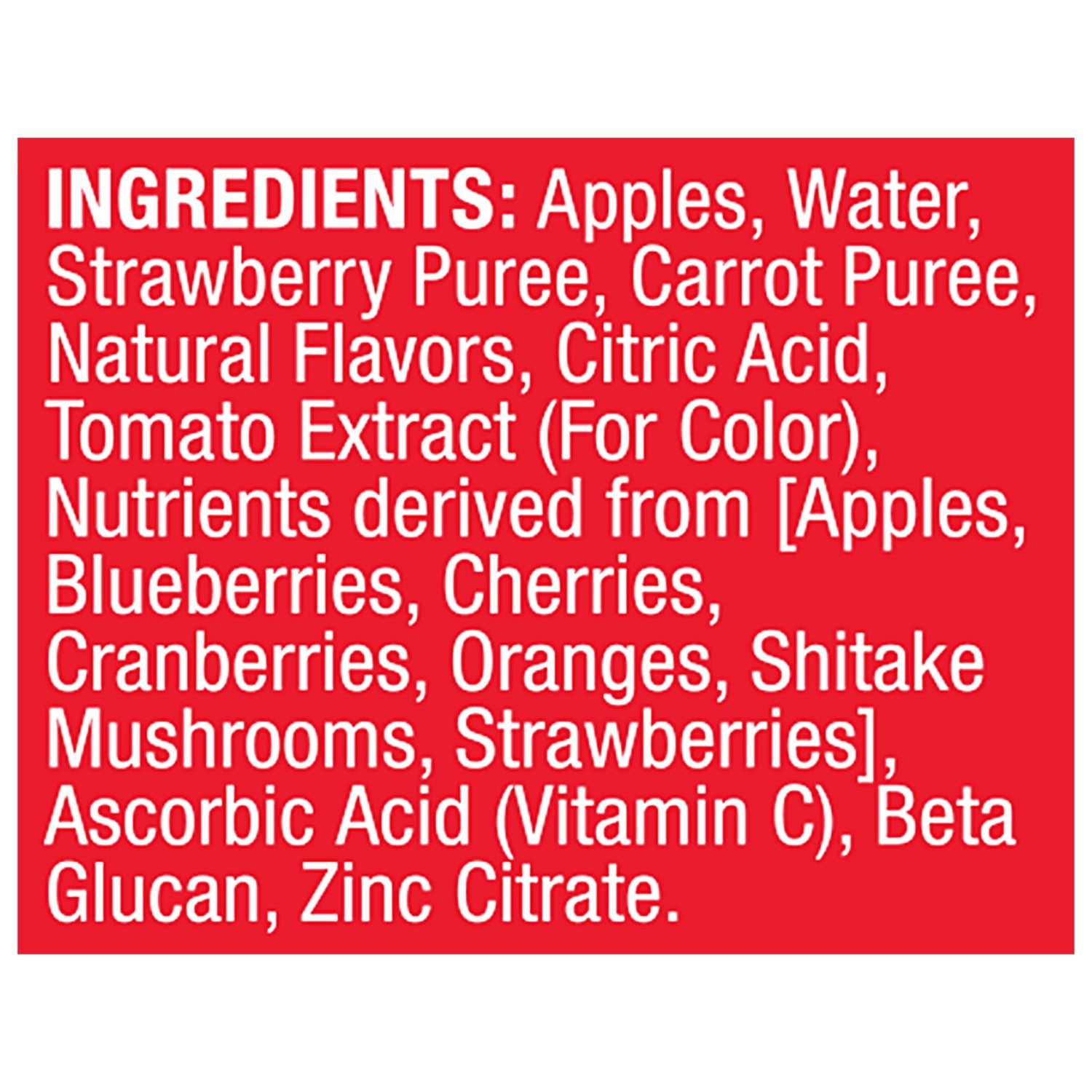 Tree Top FAVs® Strawberry Fruit and Vitamin Immunity Pouch, 3.2 Ounce, 10 Count