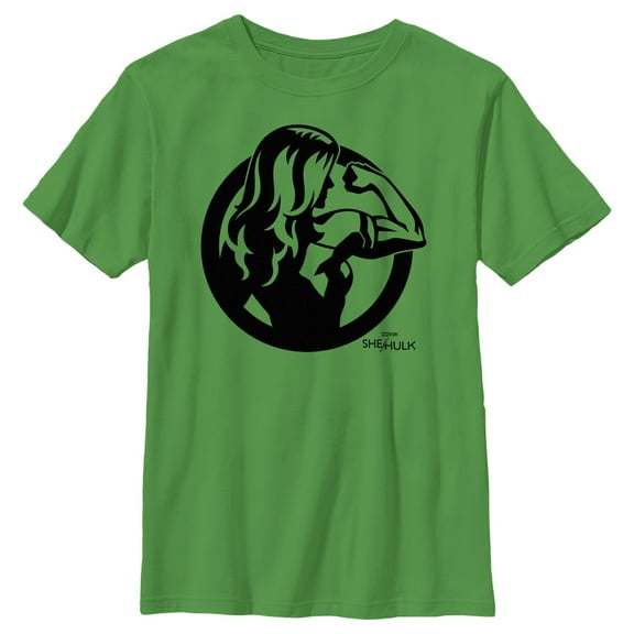 Boy's She-Hulk: Attorney at Law Flex Icon Outline  Graphic Tee Kelly Green Small