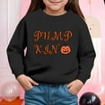 thumbnail image 2 of larppty Girls Hoodies Halloween Warm Cartoon Pumpkin Graphic Printed Long Sleeve Round Neck Pullover Tops Girl Trendy Casual Daily Party Photoshoot Sweatshirts (Black,4Y), 2 of 4