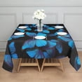 thumbnail image 3 of Black Blue Butterfly Pattern Square Tablecloth,Waterproof Square Table Cover,Wipeable Spillproof Washable Table Cover for Home Kitchen Party Decor 52"x52"(132x132cm), 3 of 6
