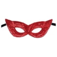 thumbnail image 2 of Máscara de mascarada de Mardi Gras, disfraces de cosplay, máscara de fiesta de lentejuelas, máscara de media cubierta para los ojos Rojo, 2 of 9