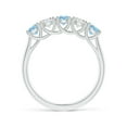 thumbnail image 2 of ANGARA Natural Half Eternity Five Stone Aquamarine and Diamond Wedding Ring in 14K White Gold for Women (Size-3.8mm) | March Birthstone, Anniversary, Jewelry Gift for Women | Natural Aquamarine Ring, 2 of 9