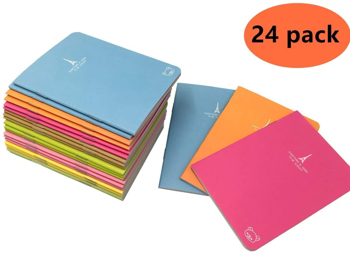 Pocket Notebook Set Pack of 24 Candy Colors Portable Pocket Pal Super