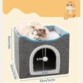 thumbnail image 3 of Large Cat Bed with Ball Hanging and Scratch Pad Double Layered Foldable Cat Beds for Indoor Cats Sleeping All Seasons,C, 3 of 5