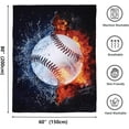 thumbnail image 4 of Baseball Blanket Twin Size Baseball Gifts for Boys and Adults Baseball Stuff for Baseball Lover Soft Sports Fleece Throw Blanket Baseballs Printed Blanket All Season (60"x80"), 4 of 6