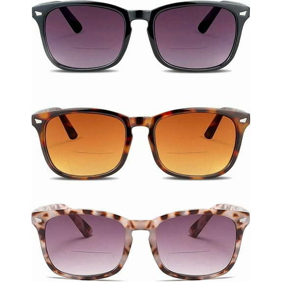 Woaeety Sunglasses for Women 3 Pack Reading Sunglasses Classic Retro UV400 Sun Readers with Comfortable Hinge(1.0 x)