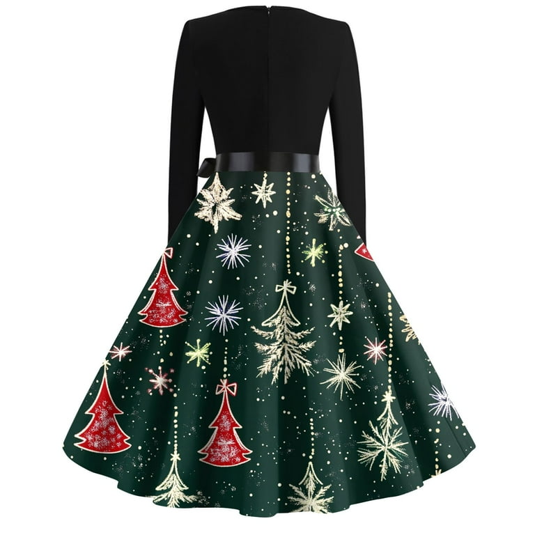 Christmas Dresses for Women Plus Size Christmas Costumes Cute Snowflake Dress Long Sleeve Crew Neck Party Dress Holiday Glitter Xmas Tree Print Hepburn Swing Dress - Walmart.com Christmas Dresses for Women Plus Size Christmas Costumes Cute Snowflake Dress Long Sleeve Crew Neck Party Dress Holiday Glitter Xmas Tree Print Hepburn Swing Dress - Walmart.com