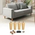 thumbnail image 1 of Paquete de 4 patas de muebles, patas de madera redondas de 14 pulgadas para sofá, pies de silla de reemplazo, 1 of 6