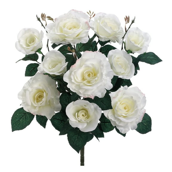 Allstate Artificial Rose Bush Spray - 18" - White