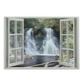 thumbnail image 1 of Waterfall Cutting Board, Little Waterfall Nestled in the National Park Panoramic Fresh Environment River, Decorative Tempered Glass Cutting and Serving Board, Large Size, Brown Green, by Ambesonne, 1 of 1
