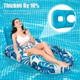 thumbnail image 4 of Inflatable Float Raft Water Lounger Thick Pool Float Lounge Inflatable Recliner Raft with Drink Holder and Backrest Soft Swimming Pool Floating Chair for Adults, 4 of 8