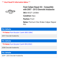 thumbnail image 2 of Front Caliper Repair Kit - Compatible with 2007 - 2013 Chevy Avalanche 2008 2009 2010 2011 2012, 2 of 2