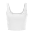 thumbnail image 3 of Women's Tank Tops Summer Casual Sleeveless Square Neck Short TShirt Summer Vest Yoga Workout Shirts Stretch Ribbed Crop Top Basic Cami Blouses, 3 of 6