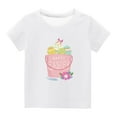thumbnail image 2 of Lilgiuy Toddler Girl Boy Easter Shirts Happy Easter Letter Print Casual Solid Color Short Sleeve Crewneck T-shirt Top Summer Vacation Beach Tees, 2 of 5