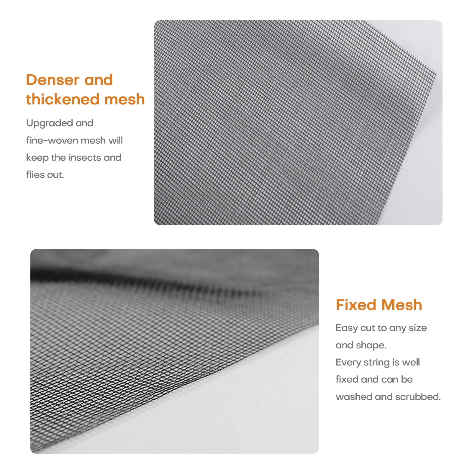 Window Fiberglass Screen Roll Screen Mesh Replacement Diy Custom for Window Doors Patio Porch, 36" x 100', Black