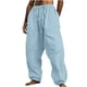thumbnail image 1 of Pantalones largos de moda para hombre con cordón, cintura elástica, color sólido, pantalones casuales largos, pantalones para hombre, 1 of 5