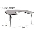 thumbnail image 4 of Flash Furniture Wren 60''W x 66''L Horseshoe Grey Thermal Laminate Activity Table - Standard Height Adjustable Legs, 4 of 10