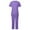 01 Purple, variant on Weiqiqre Scrubs for Women Set V-Neck Pocket Top & Drawstring Jogger Scrub Pants Stretch Nursing Scrubs Set Uniform