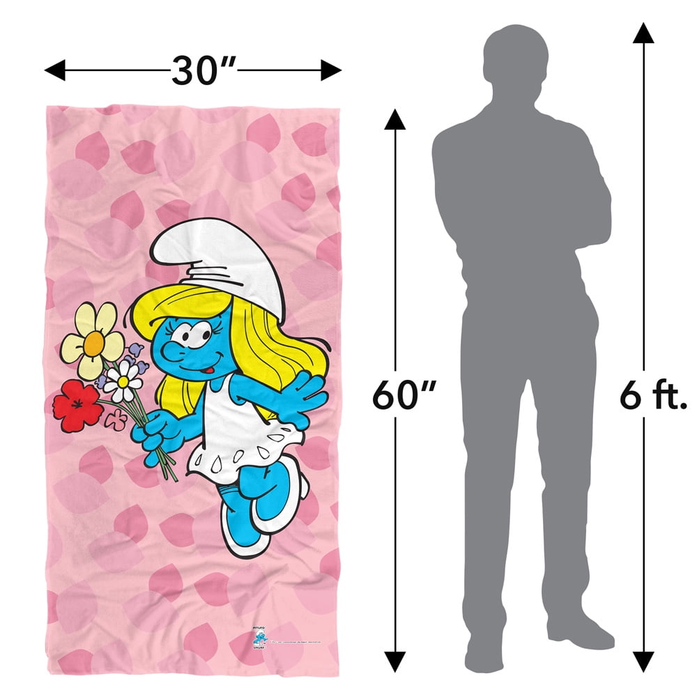 The Smurfs Beach Towel, 30'x60' Smurfette Beach Towel