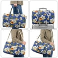 thumbnail image 6 of Garronmavis Large Blue Tropical Hibiscus Quilted Duffle Bag for Women, Weekender Travel Bag Carry On Overnight Gym Dance Tote with Luggage Sleeve & Zipper Pockets, 6 of 7