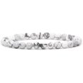 thumbnail image 1 of Angelstones Bracelet Extensible en Perles Rondes 6mm Howlite Blanc Naturel 7 Pouces Unisexe, 1 of 3