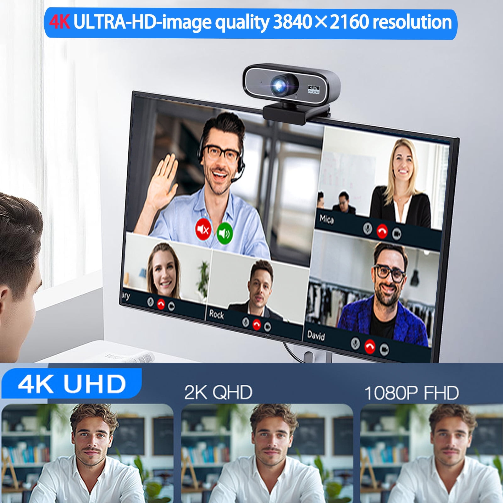 UHD 4K USB Webcam, New Upgraded Model with 120° Wide-Angle Lens and Manual . This -and-play computer peripheral