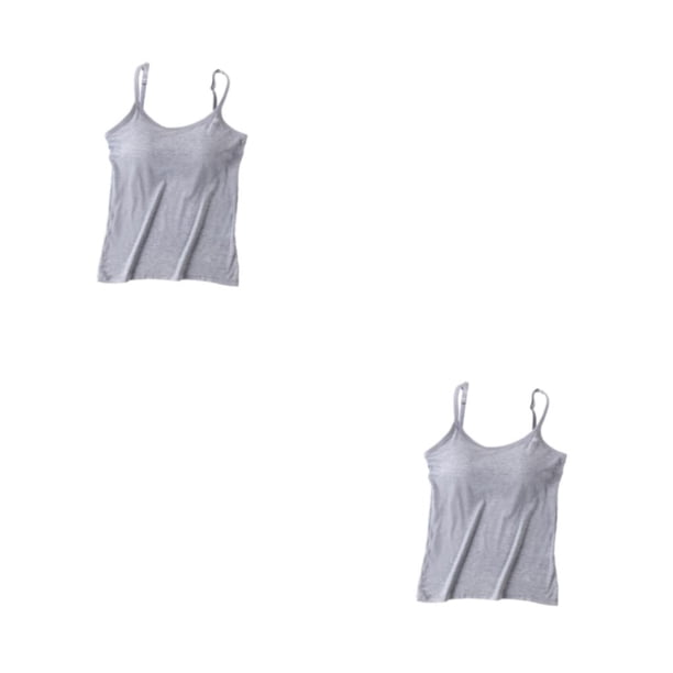 Guardurnaity Elegantes extensores de sujetador para camisolas y chalecos de mujer Camisolas y chalecos de mujer Tops con tanque Cubre pezones gris XXL,1 2Conjunto