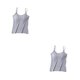thumbnail image 3 of Qarigey Camiseta sin mangas cómoda y sexy de poliéster para mujer con cubiertas para pezones camisolas y chalecos para mujer sujetador gris XXL,1 2Conjunto, 3 of 6