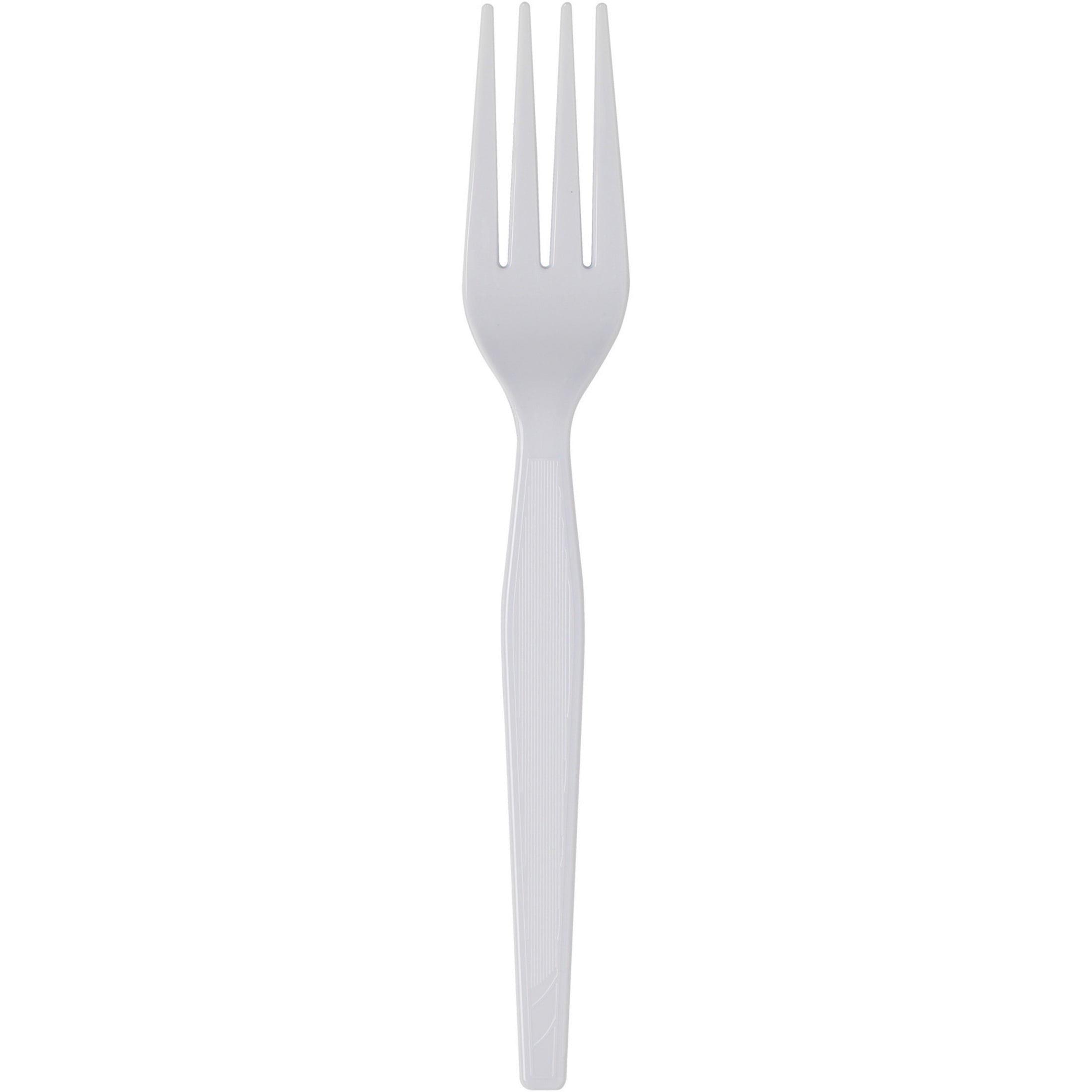 Dixie Plastic Cutlery, Heavyweight Forks, White, 100/Box -DXEFH207