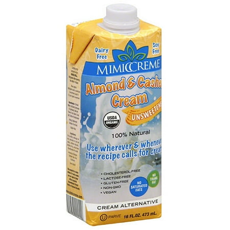 MimicCreme Almond & Cashew Cream Unsweetened Cream Alternative, 16 fl oz, (Pack of 12)